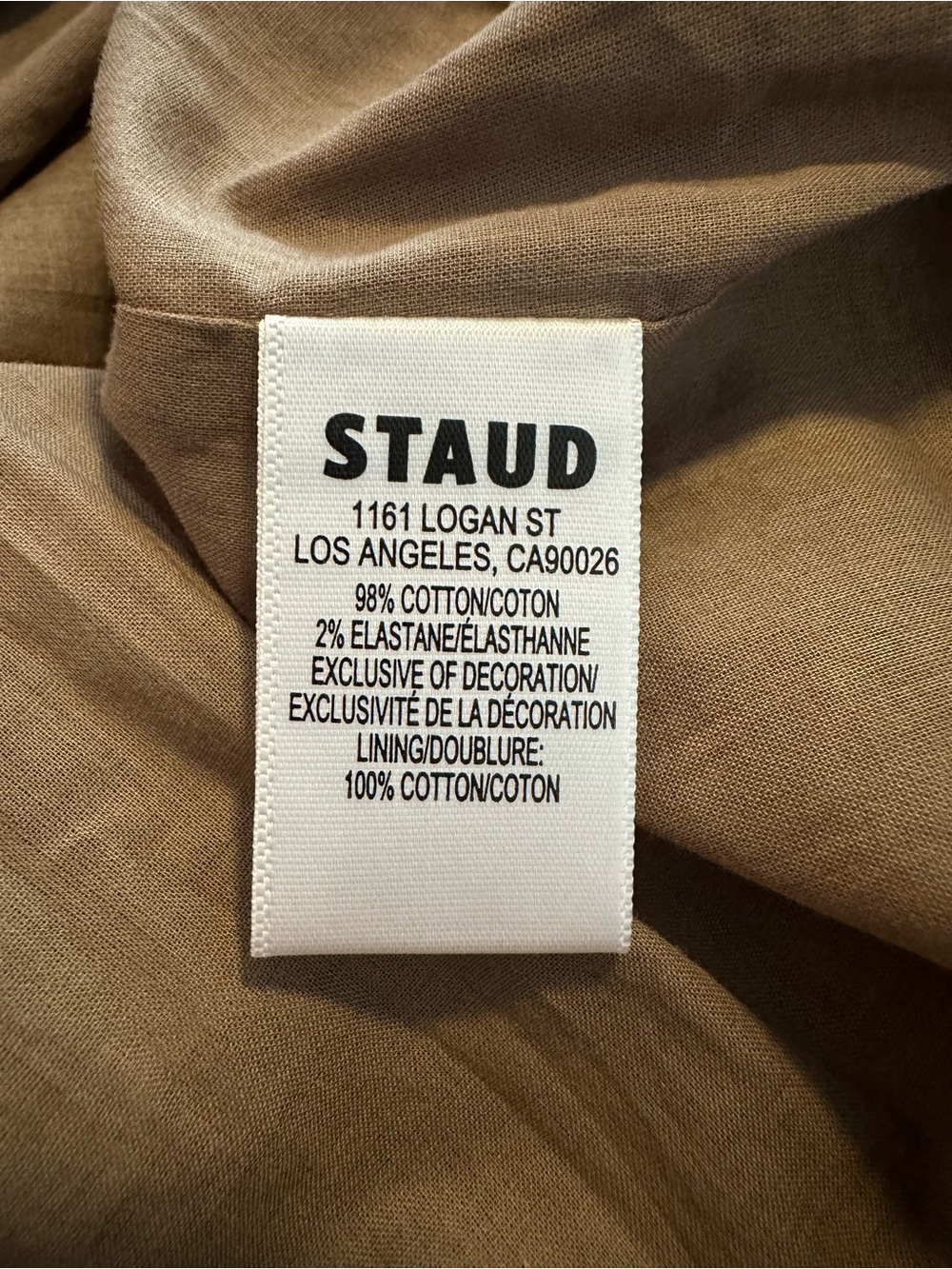 STAUD Taupe Midi Dress with White Floral Embroidery - Picture 8 of 10